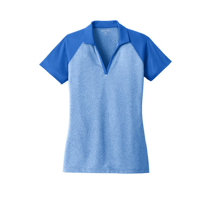 Sport-Tek Ladies Raglan Heather Block Polo