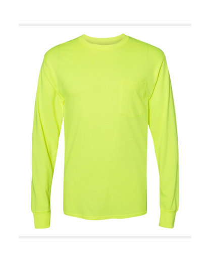 Hanes Workwear Long Sleeve Pocket T-Shirt, Full Color