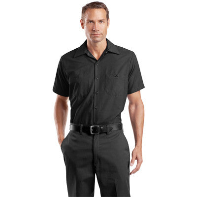 Mens best value short sleeve uniform work shirt with chest pocket