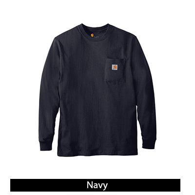 Carhartt Long Sleeve Workwear Navy Pocket T-Shirt