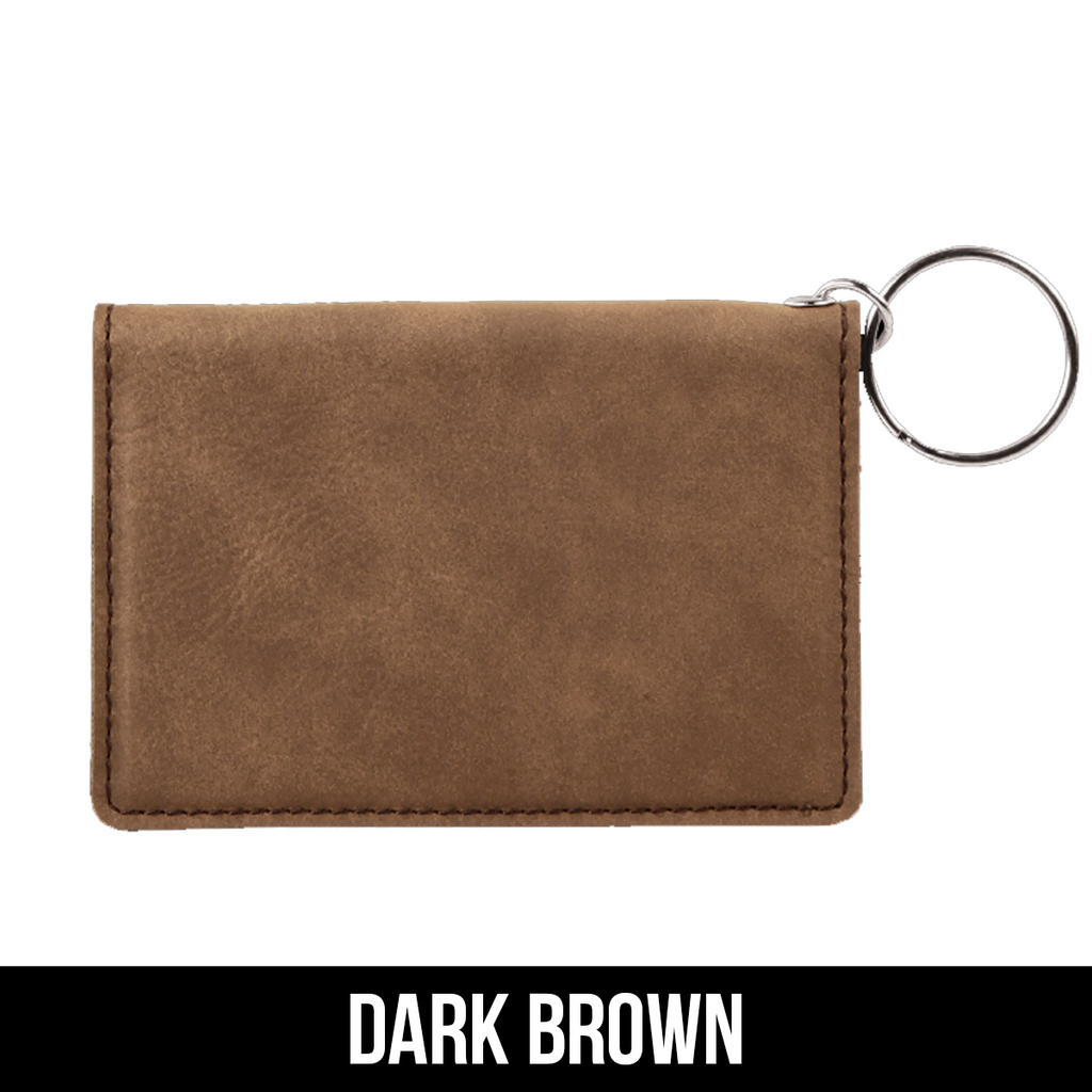 Dark Brown Leatherette Keychain Wallet