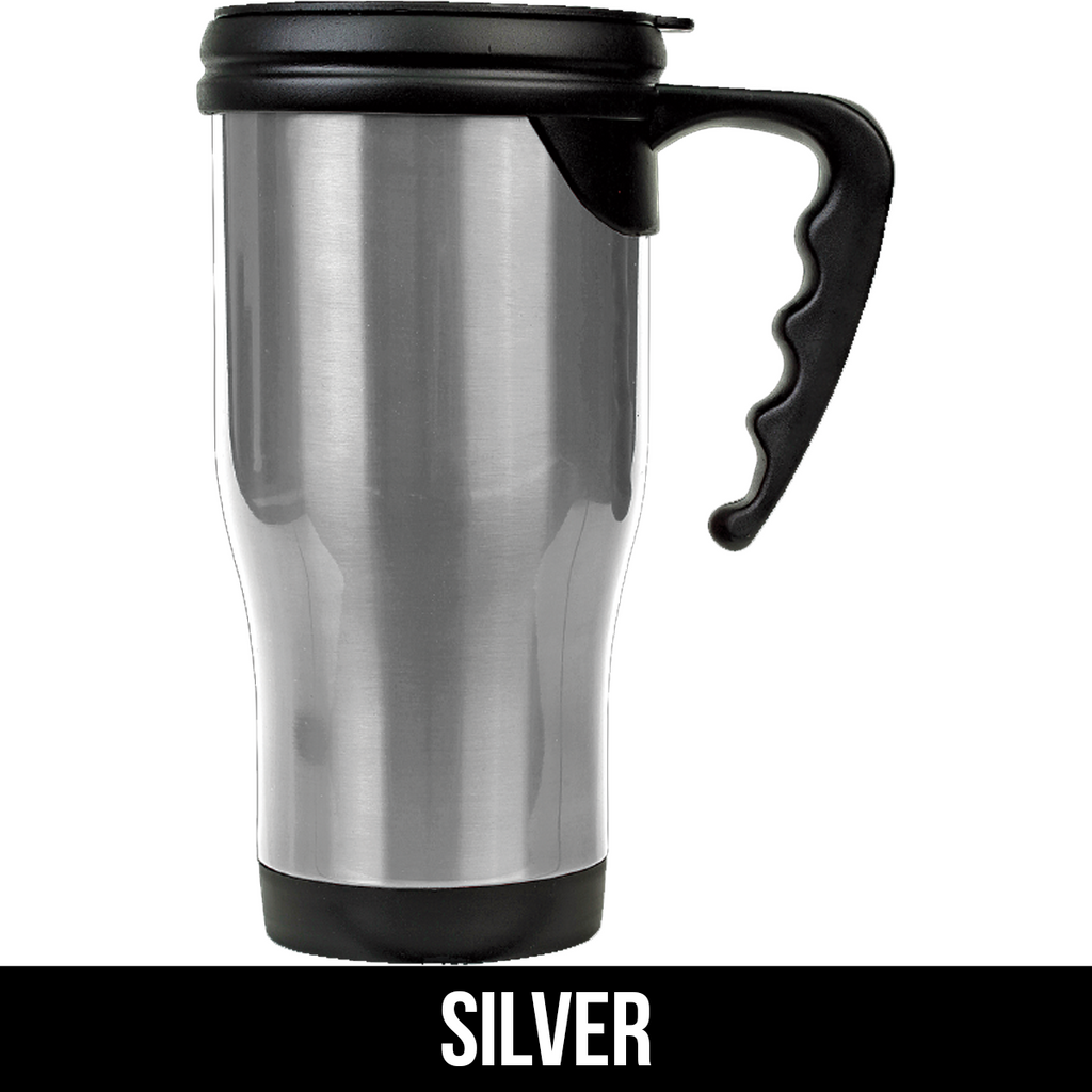 Customizable Travel Mug 14 oz Stainless Steel - Silver – BeeGeeTees