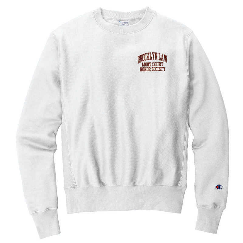 Champion Crewneck Sweatshirt Left Chest Design Brooklyn Law School EZ Corporate Clothing